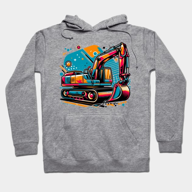 Excavator Hoodie by Vehicles-Art